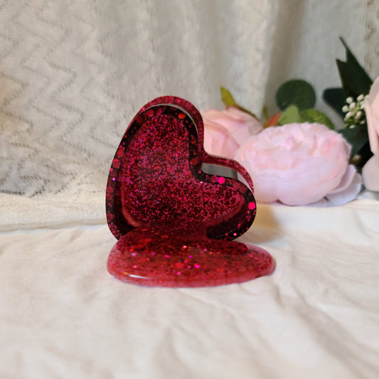 Red Glitter Heart Jewelry Box, Trinket Box