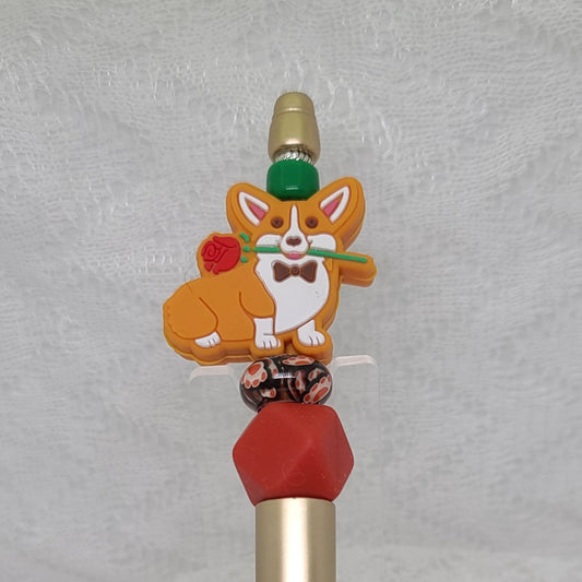 Corgi Romance Beaded Pen