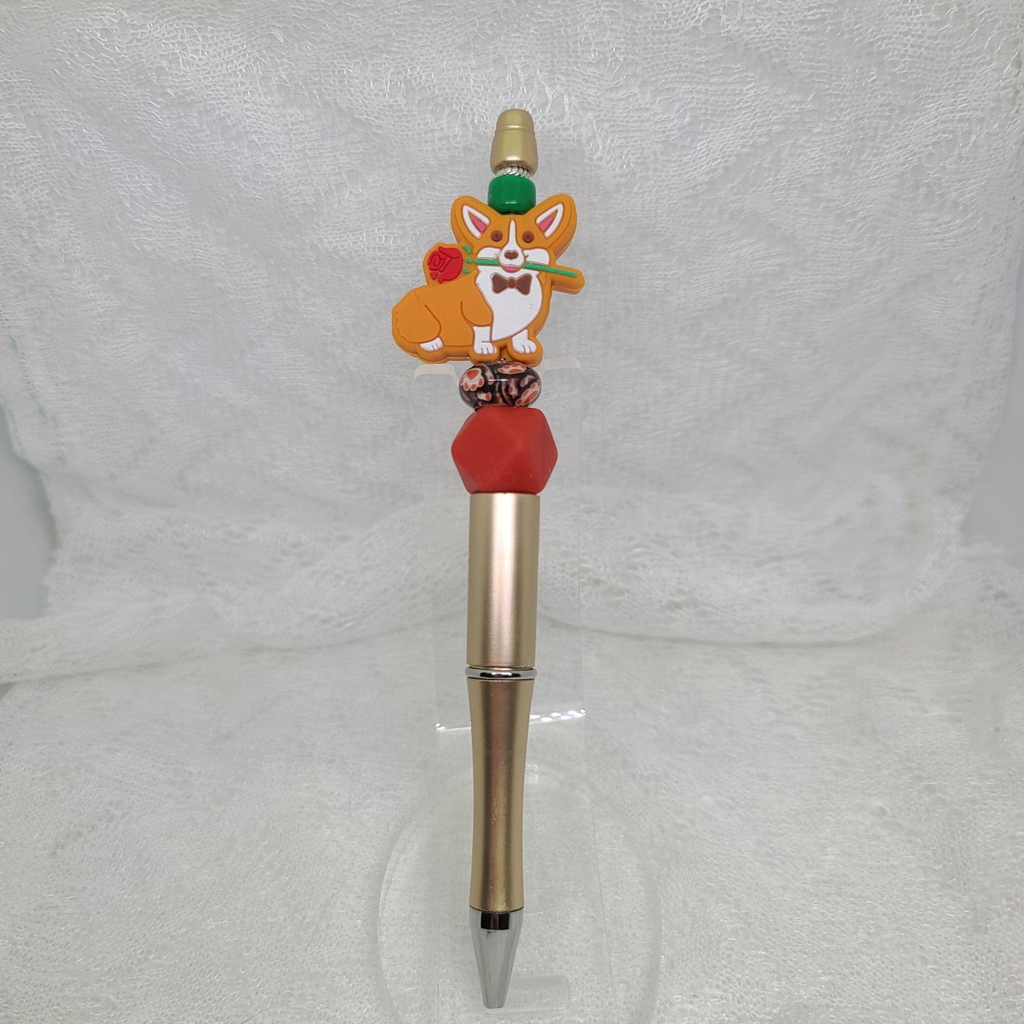 Corgi Romance Beaded Pen