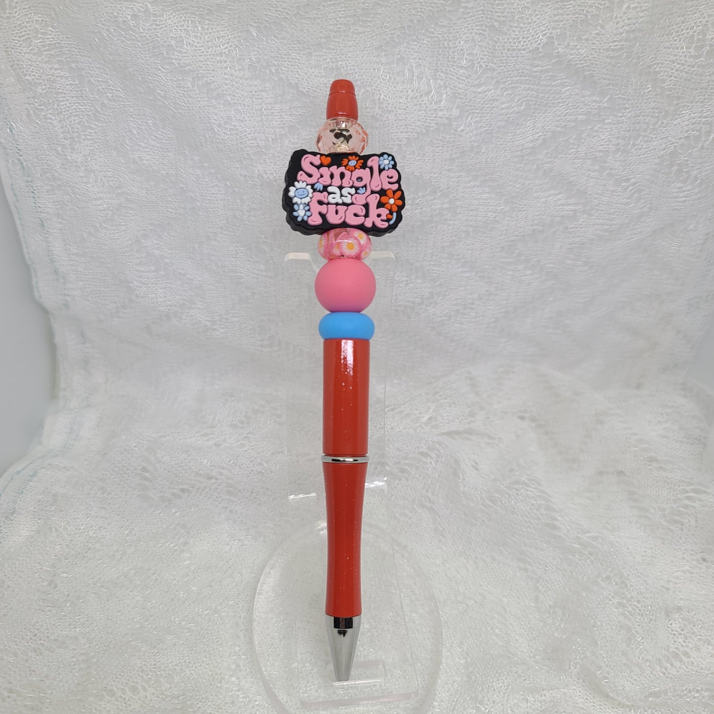 Single AF Orange Beaded Pen