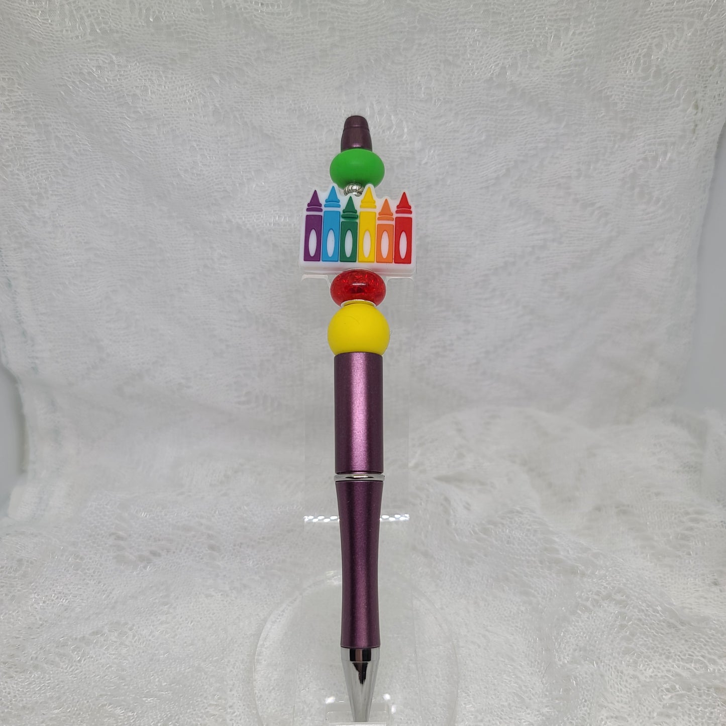 Rainbow Crayon Beaded Pen