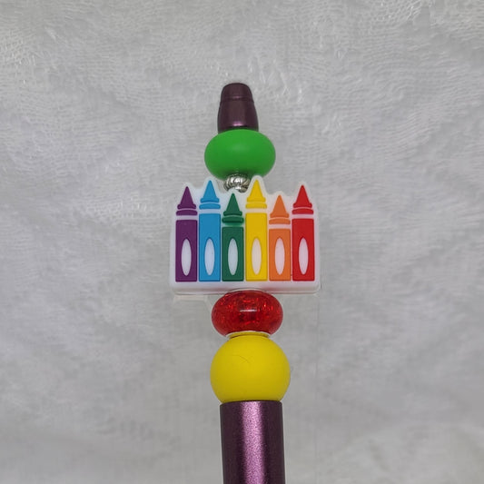 Rainbow Crayon Beaded Pen