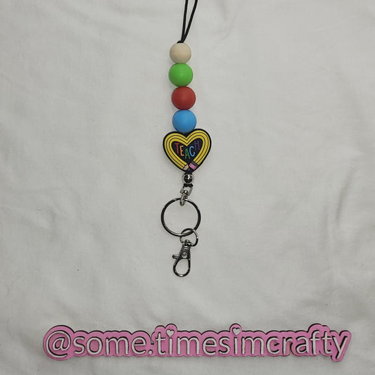 Teacher Pencil Lanyard Keychains