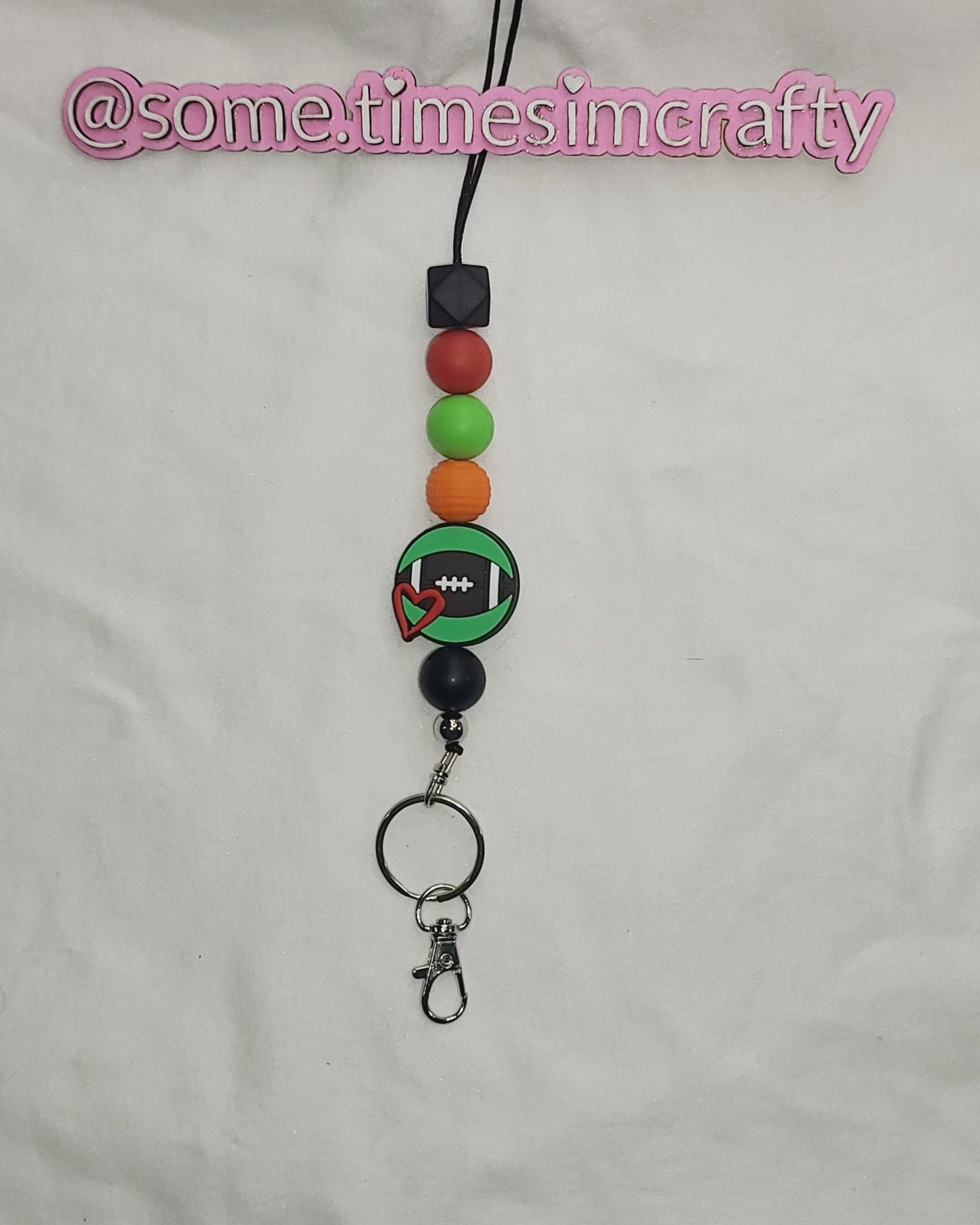 Football Beaded Lanyard