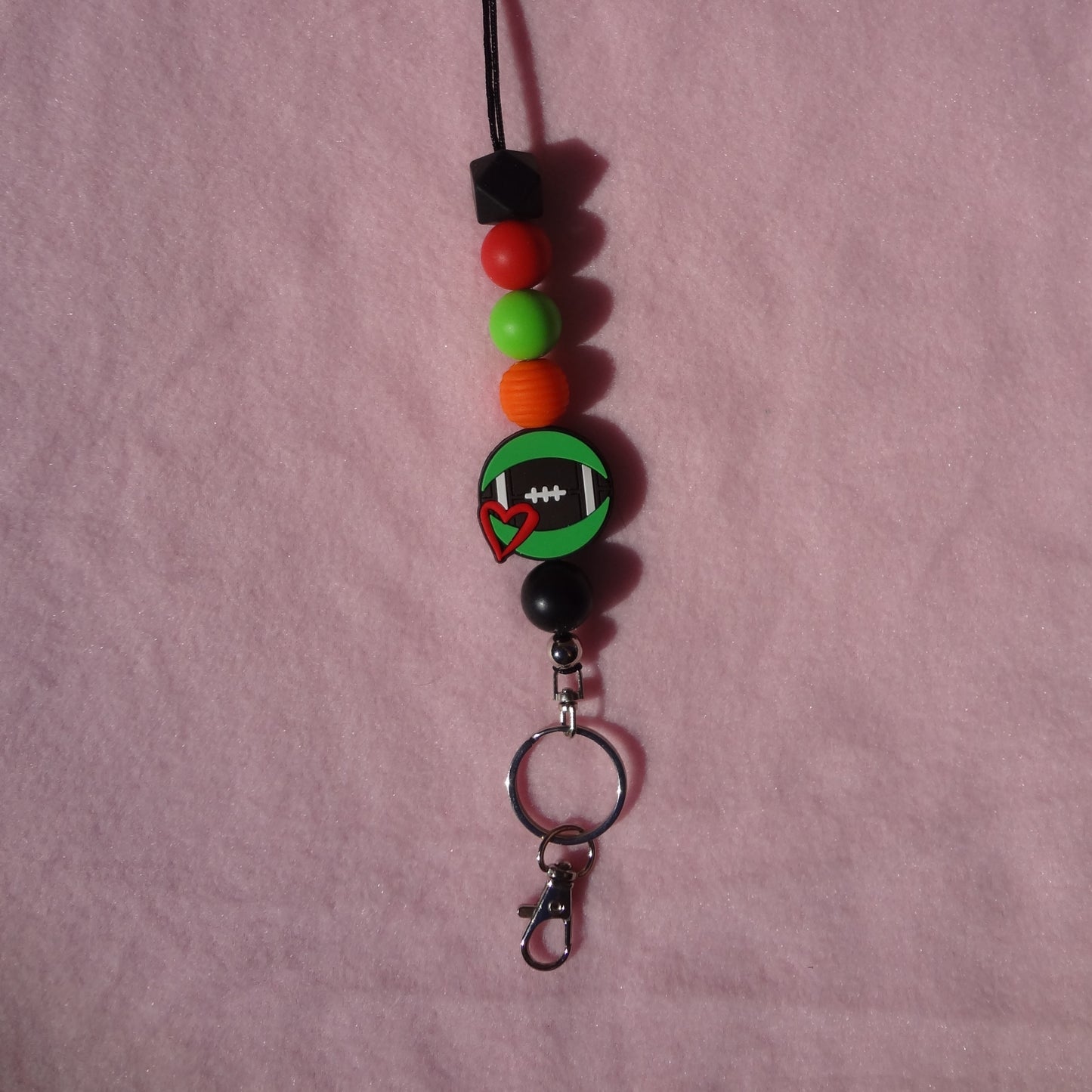 Football Beaded Lanyard