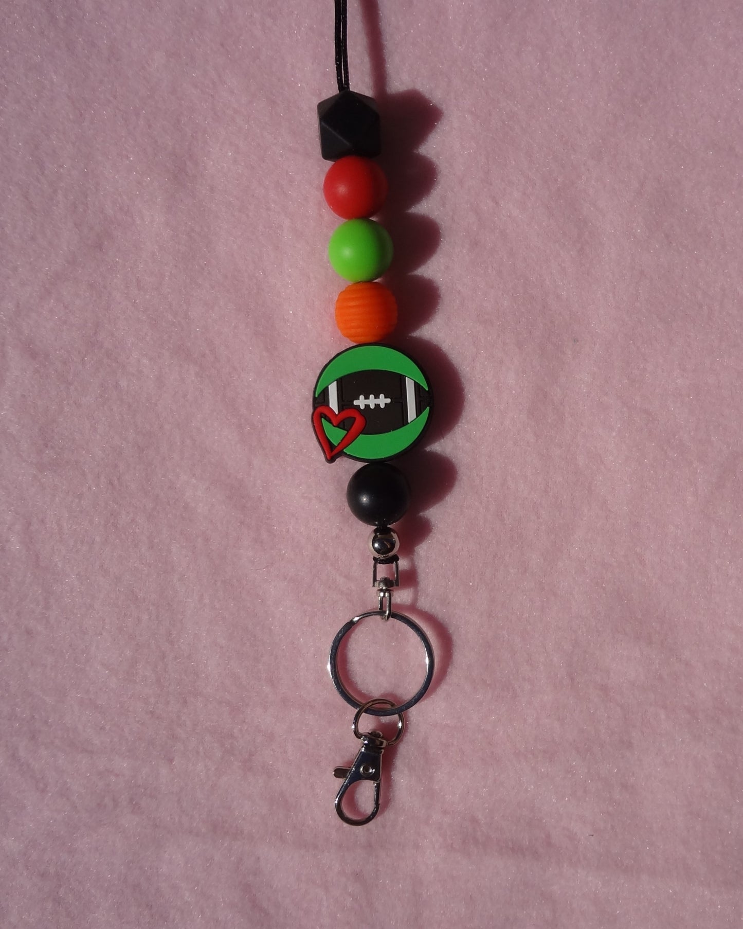 Football Beaded Lanyard