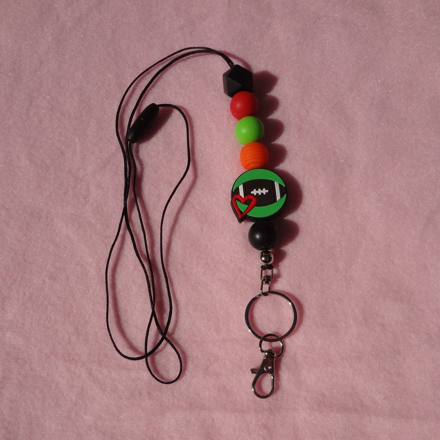 Football Beaded Lanyard