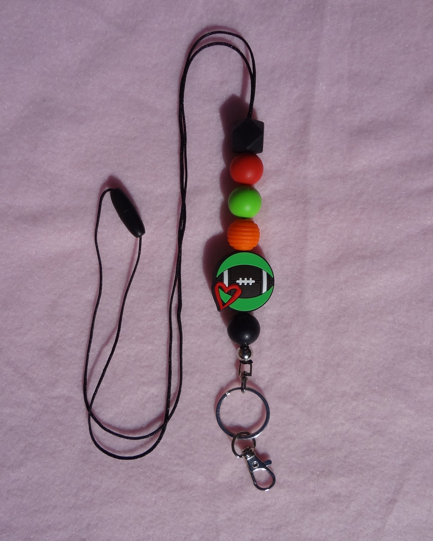 Football Beaded Lanyard