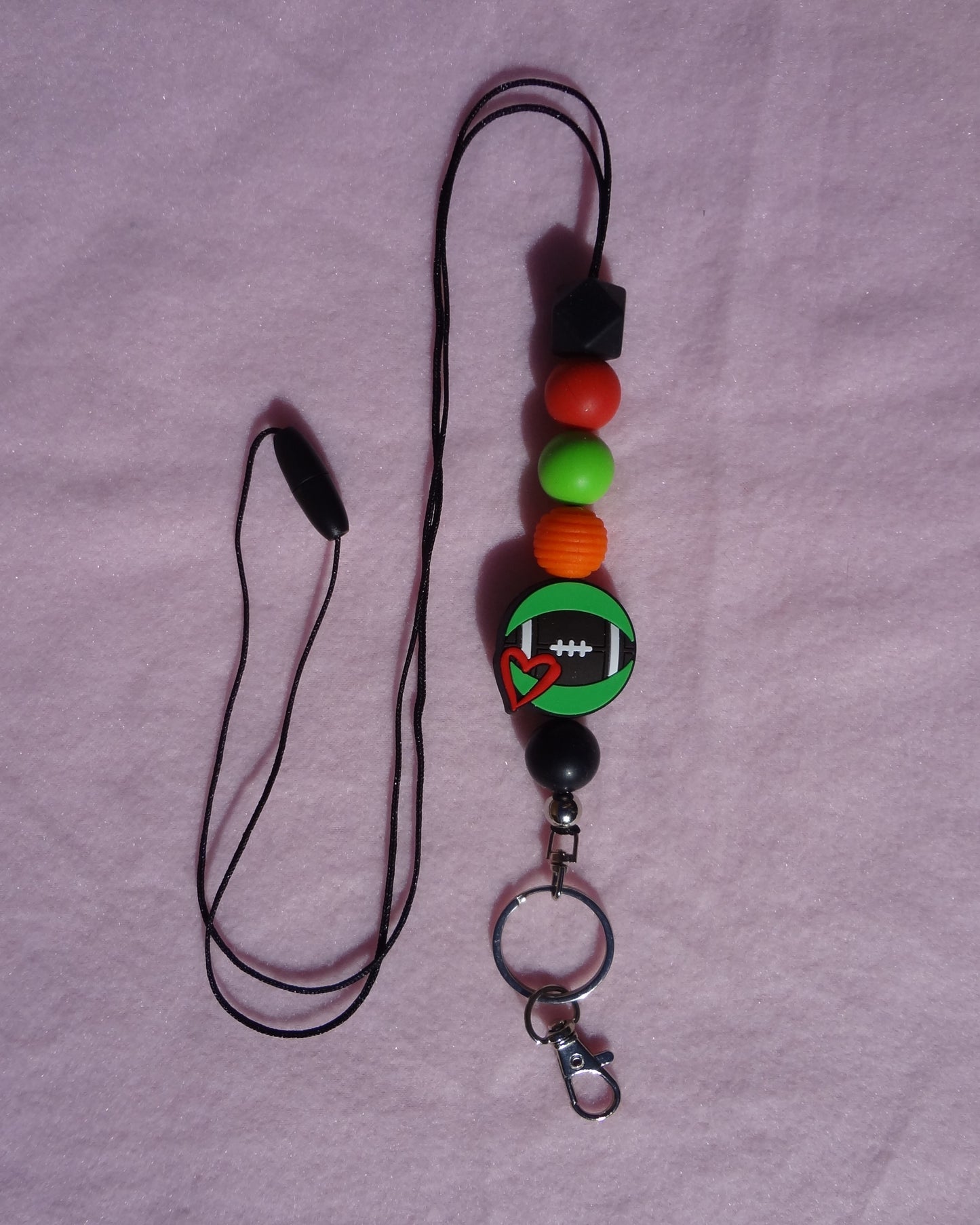 Football Beaded Lanyard